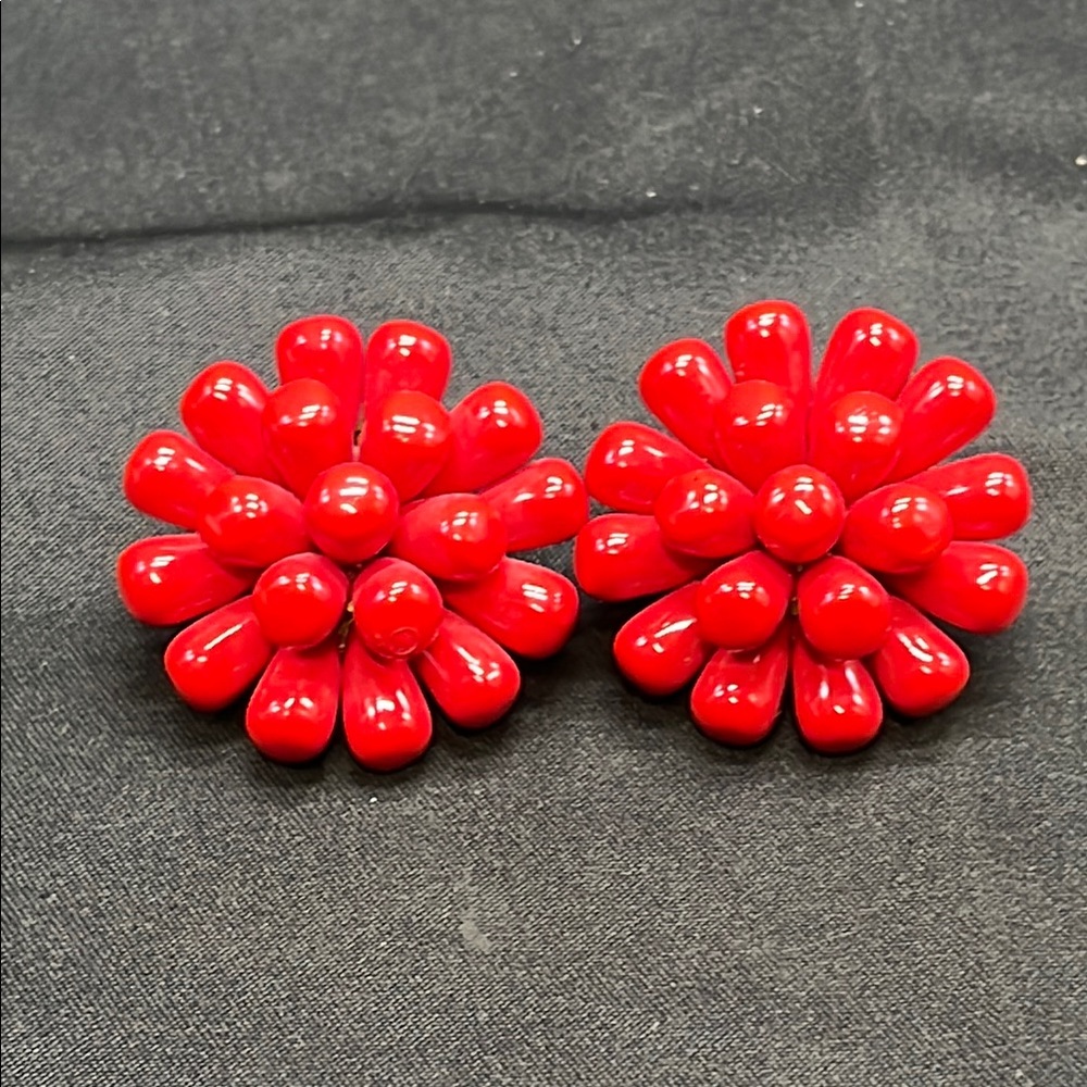 Vintage Clip On Beaded Earrings